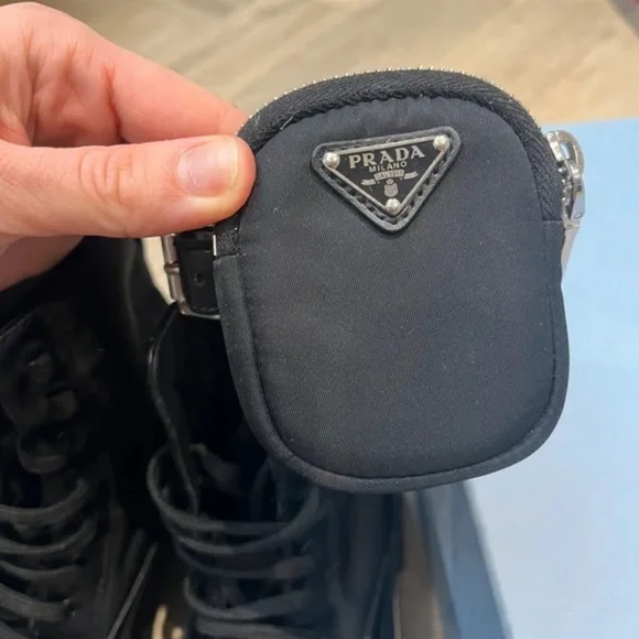 Prada Black Combat Boots with Pouch - Picture 5 of 6